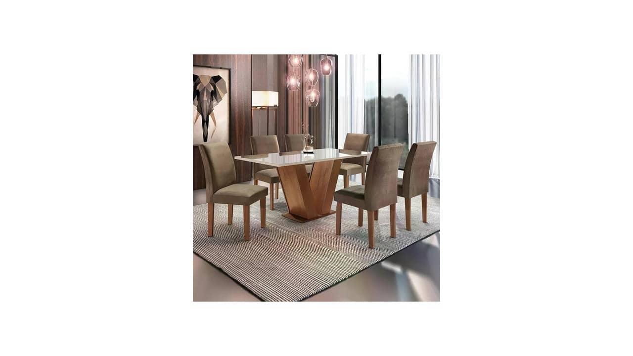 Mesa de Jantar 6 Lugares com Tampo de Vidro: As 10 Melhores Opções